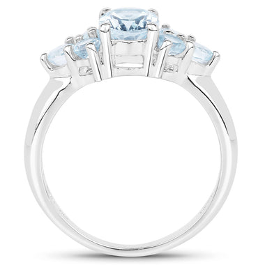 2.32 Carat Genuine Blue Topaz .925 Sterling Silver Ring - 0