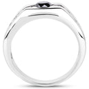 0.74 Carat Genuine Black Diamond .925 Sterling Silver Ring-2