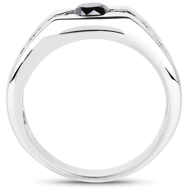 0.74 Carat Genuine Black Diamond .925 Sterling Silver Ring - 0