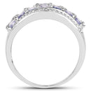 1.44 Carat Genuine Tanzanite & White Topaz .925 Sterling Silver Ring-2