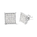 10K White Gold 3/4 Cttw Princess Diamond Composite Stud Earrings (I-J Color, I1-I2 Clarity)-2
