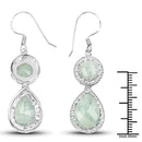 11.82 Carat Genuine Aquamarine .925 Sterling Silver Earrings-3
