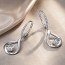 925 Sterling Silver Moissanite 0.5ct Earrings with Pavé Setting, Size 30*11mm for Women-2