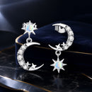 925 Sterling Silver Earrings with Translucent Opal and CZ in Oxidized Finish-1