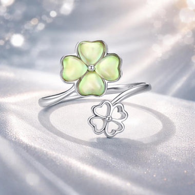 925 Sterling Silver Transparent Glass Ring for Women - 0