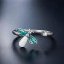 925 Sterling Silver White Gold Plated Enamel Pavé Setting CZ Ring-2