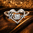 925 Sterling Silver Heart-shaped CZ Ring for Women-1
