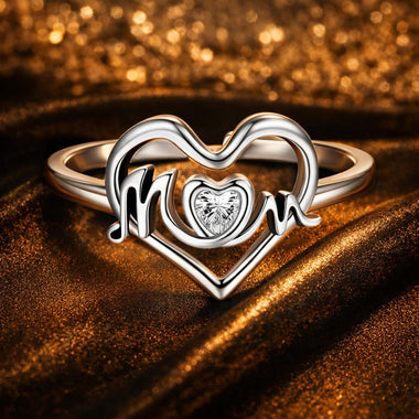 925 Sterling Silver Heart-shaped CZ Ring for Women