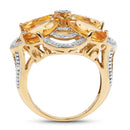 14K Yellow Gold Plated 8.80 Carat Genuine Citrine .925 Sterling Silver Ring-2