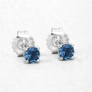 0.64 Carat Genuine London Blue Topaz .925 Sterling Silver Earrings-1