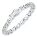7.71 Carat Genuine Aquamarine and White Diamond .925 Sterling Silver Bracelet-1