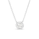 10K White Gold 1/2 Cttw Bezel Set Round Diamond Sunflower Finish 18" Pendant Necklace (I-J Color, I1-I2 Clarity)-4