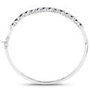 3.08 Carat Genuine Blue Sapphire .925 Sterling Silver Bangle-2