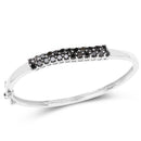 3.53 Carat Genuine Black Diamond .925 Sterling Silver Bangle-1