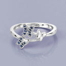 0.14 Carat Genuine Blue Sapphire .925 Sterling Silver Ring-4