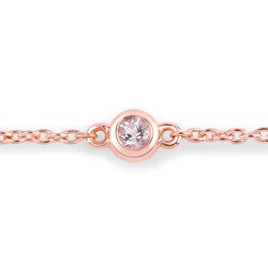 0.45 Carat Genuine Morganite .925 Sterling Silver Bracelet - 0