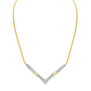 14K Yellow and White Gold 2.0 Cttw Princess Cut Diamond Flared and X-Station V Shaped 18â€ Franco Chain Statement Necklace (H-I Color, SI2-I1 Clarity)-3