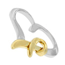 .925 Sterling Silver and 14K Yellow Gold Two-Tone Heart Shaped Pendant Necklace-3