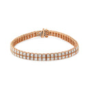 14K Rose Gold 3.0 Cttw Lab Grown Diamond Two Row Milgrain 7" Inch Tennis Bracelet (G-H Color, VS2-SI1 Clarity)-3