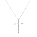 .925 Sterling Silver 1/6 Cttw Brilliant-Cut Diamond Miracle-Set Shared Prong Cross 18" Pendant Necklace (I-J Color, I2-I3 Clarity)-2
