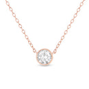 .925 Sterling Silver 1/2 Cttw Diamond Bezel 18" Pendant Necklace (I-J Color, I2-I3 Clarity)-3