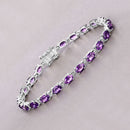 7.98 Carat Genuine Amethyst .925 Sterling Silver Bracelet-4