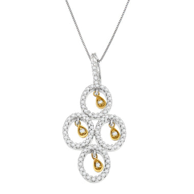 14K Two- Toned Gold 2/5 cttw Round Diamond Pendant Necklace (H-I, I1-I2) - 0