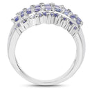 2.35 Carat Genuine Tanzanite .925 Sterling Silver Ring-2