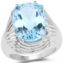 12.10 Carat Genuine Blue Topaz .925 Sterling Silver Ring-1