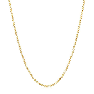 14k Yellow Gold Round Cable Link Chain 1.5mm - 0