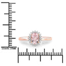 0.81 Carat Genuine Morganite and White Diamond 14K Rose Gold Ring-3