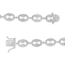 14K White Gold 1 1/2 Cttw Round Diamond Set Link Bracelet (I-J Color, I1-I2 Clarity) - 7"-5