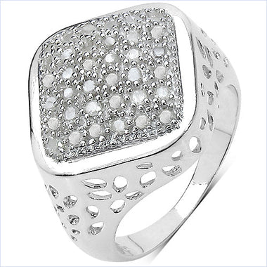 0.54 Carat Genuine White Diamond .925 Sterling Silver Ring - 0
