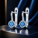925 Sterling Silver Earrings with Oxidized Finish and Pavé Setting-1