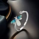 925 Sterling Silver White Gold Plated Enamel Pavé Setting CZ Ring-1