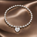 925 Sterling Silver Bracelet with Pavé Setting CZ and Platinum Plating, 17cm for Women-1