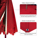 11 ft Cantilever Umbrella Replacement Canopy Supported Bar 8 Ribs Red-6