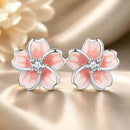 925 Sterling Silver Multi-Color Enamel Pavé CZ Earrings-1