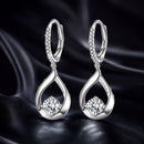 925 Sterling Silver Moissanite 0.5ct Earrings with Pavé Setting, Size 30*11mm for Women-1