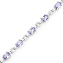 3.12 Carat Genuine Tanzanite .925 Sterling Silver Bracelet-3