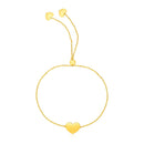 14k Yellow Gold Adjustable Heart Bracelet-1