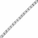 .925 Sterling Silver 1.0 Cttw Miracle-Set Diamond Round Faceted Bezel Tennis Bracelet (I-J Color, I3 Clarity) - 7"-12