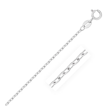 14k White Gold Faceted Cable Link Chain 1.3mm