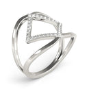 14k White Gold Interlaced Design Diamond Ring (1/5 cttw)-3