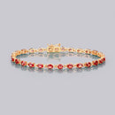 7.00 Carat Genuine Orange Sapphire 14K Yellow Gold Bracelet-4