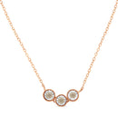10K Rose and White Gold Plated .925 Sterling Silver 1/4 Cttw Miracle-Set Champagne Diamond Triple Circle 18" Necklace (I2-I3 Clarity)-3