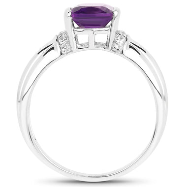 0.96 Carat Genuine Tanzanite and White Topaz .925 Sterling Silver Ring - 0