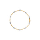 10K White and Yellow Gold 1.00 Cttw Diamond Oval Shaped Cluster Link  Bracelet (I-J Color, SI2-I1 Clarity) - 7" Inches-3