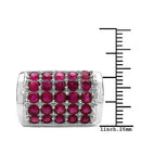 3.01 Carat Genuine Ruby & White Diamond .925 Sterling Silver Ring-3