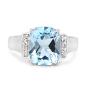 4.28 Carat Genuine Blue Topaz and White Topaz .925 Sterling Silver Ring-3